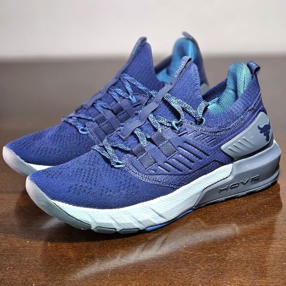 Under Armour UA Project Rock 3 Training Gym Shoes Navy Black White Tribase 11.5 - Picture 1 of 16